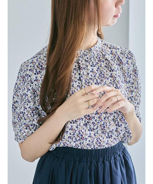 Te chichi（テチチ）の「パターンアソート5分袖ボウタイブラウス（シャツ/ブラウス・レディース・ブルー/オレンジ/ネイビー/ベージュ・F）」の4枚目の写真