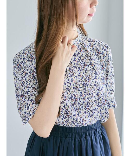 Te chichi（テチチ）の「パターンアソート5分袖ボウタイブラウス（シャツ/ブラウス・レディース・ブルー/オレンジ/ネイビー/ベージュ・F）」の5枚目の写真