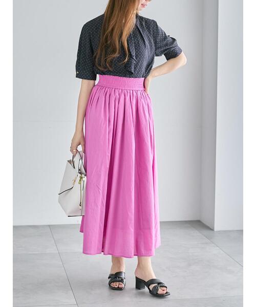 Te chichi（テチチ）の「パターンアソート5分袖ボウタイブラウス（シャツ/ブラウス・レディース・ブルー/オレンジ/ネイビー/ベージュ・F）」の8枚目の写真