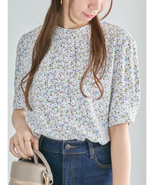 Te chichi（テチチ）の「パターンアソート5分袖ボウタイブラウス（シャツ/ブラウス・レディース・ブルー/オレンジ/ネイビー/ベージュ・F）」の14枚目の写真