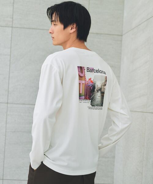 THE SHOP TK （ザ ショップ ティーケー ）の「フォトグラフプリント長袖Tシャツ【洗濯機OK】（Tシャツ/カットソー・メンズ・ブラック/オフホワイト/ブラウン系9/ホワイト系8・02/03/04）」の6枚目の写真