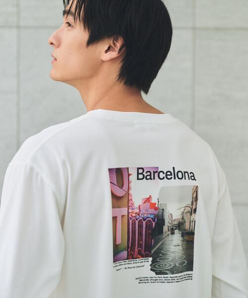 THE SHOP TK （ザ ショップ ティーケー ）の「フォトグラフプリント長袖Tシャツ【洗濯機OK】（Tシャツ/カットソー・メンズ・ブラック/オフホワイト/ブラウン系9/ホワイト系8・02/03/04）」の7枚目の写真