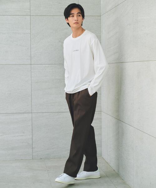 THE SHOP TK （ザ ショップ ティーケー ）の「フォトグラフプリント長袖Tシャツ【洗濯機OK】（Tシャツ/カットソー・メンズ・ブラック/オフホワイト/ブラウン系9/ホワイト系8・02/03/04）」の9枚目の写真