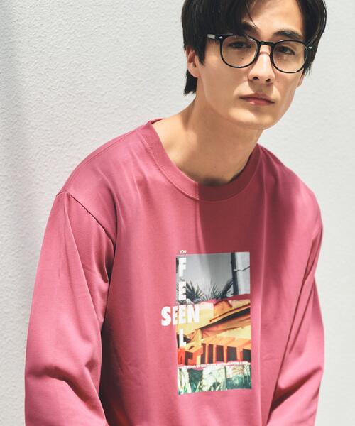 THE SHOP TK （ザ ショップ ティーケー ）の「フォトグラフプリント長袖Tシャツ【洗濯機OK】（Tシャツ/カットソー・メンズ・ブラック/オフホワイト/ブラウン系9/ホワイト系8・02/03/04）」の10枚目の写真