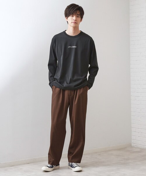 THE SHOP TK （ザ ショップ ティーケー ）の「フォトグラフプリント長袖Tシャツ【洗濯機OK】（Tシャツ/カットソー・メンズ・ブラック/オフホワイト/ブラウン系9/ホワイト系8・02/03/04）」の13枚目の写真