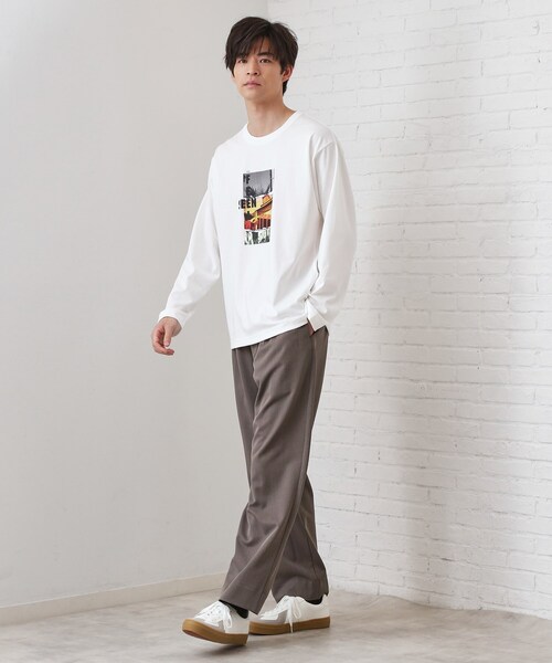 THE SHOP TK （ザ ショップ ティーケー ）の「フォトグラフプリント長袖Tシャツ【洗濯機OK】（Tシャツ/カットソー・メンズ・ブラック/オフホワイト/ブラウン系9/ホワイト系8・02/03/04）」の17枚目の写真