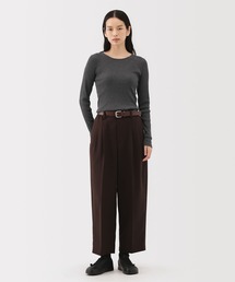 〔MUJI Labo〕婦人 コットンカシミヤリブクルーネックTシャツ