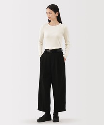 〔MUJI Labo〕婦人 コットンカシミヤリブクルーネックTシャツ
