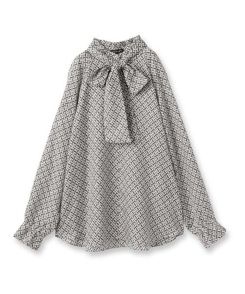 INDIVI(インディヴィ)の「ジオメプリントボウタイブラウス(シャツ/ブラウス・レディース・ホワイト/ブラック系/ベージュ系その他4・34/03/38/13/15 /05)」の4枚目の写真
