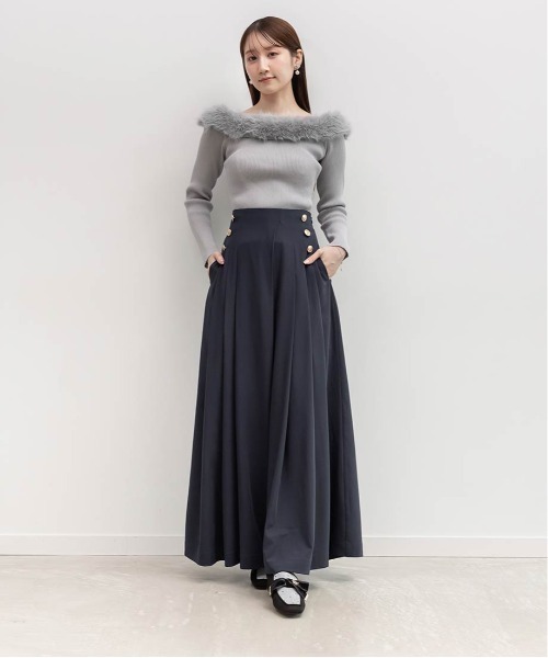 RANDA（ランダ）の「オフショルファーニットトップス（ニット/セーター・レディース・ベージュ/アイボリー/ブルー・FREE）」の6枚目の写真