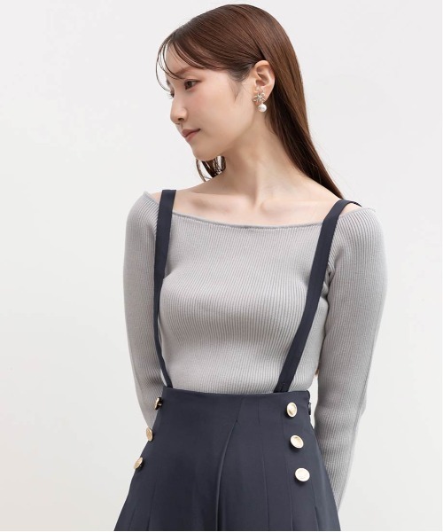 RANDA（ランダ）の「オフショルファーニットトップス（ニット/セーター・レディース・ベージュ/アイボリー/ブルー・FREE）」の7枚目の写真