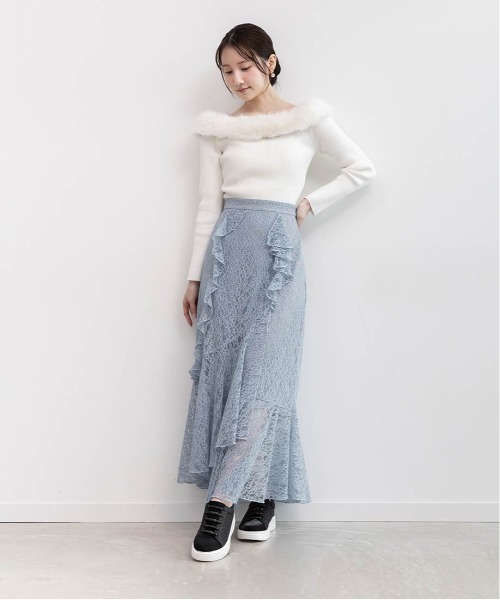 RANDA（ランダ）の「オフショルファーニットトップス（ニット/セーター・レディース・ベージュ/アイボリー/ブルー・FREE）」の18枚目の写真