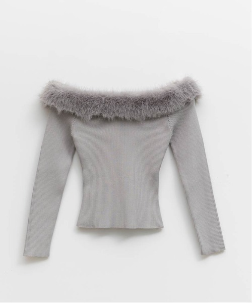 RANDA（ランダ）の「オフショルファーニットトップス（ニット/セーター・レディース・ベージュ/アイボリー/ブルー・FREE）」の19枚目の写真