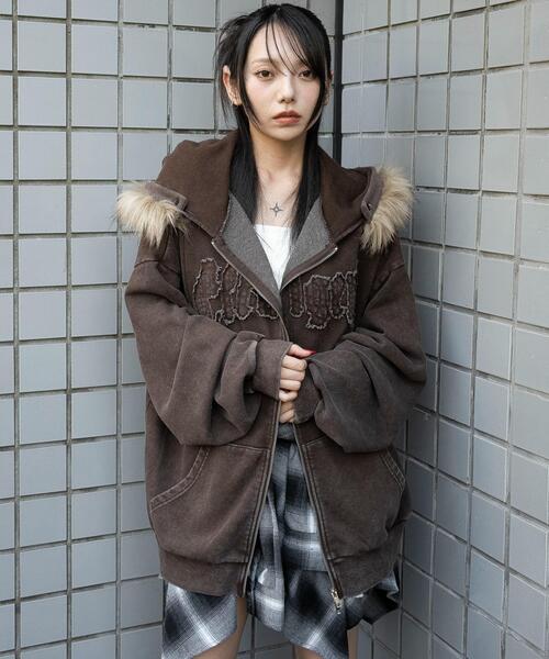 WEGO/【25年秋冬新作】ファーフードBIGZIPパーカー（パーカー）｜WEGO