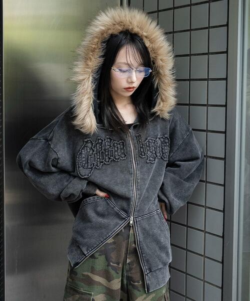 WEGO（ウィゴー）の「WEGO/ファーフードBIGZIPパーカー（パーカー・レディース・ブラウン/スミクロ・FREE）」の10枚目の写真