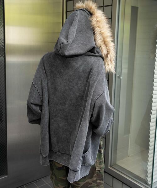 WEGO（ウィゴー）の「WEGO/ファーフードBIGZIPパーカー（パーカー・レディース・ブラウン/スミクロ・FREE）」の14枚目の写真