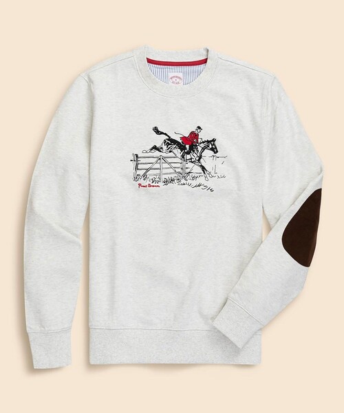 BROOKS BROTHERS(ブルックスブラザーズ)の「コットンフレンチテリー ポールブラウン エンブロイダリー スウェットシャツ(スウェット・メンズ・ライトグレー・X-LARGE/SMALL/MEDIUM/LARGE)」の2枚目の写真
