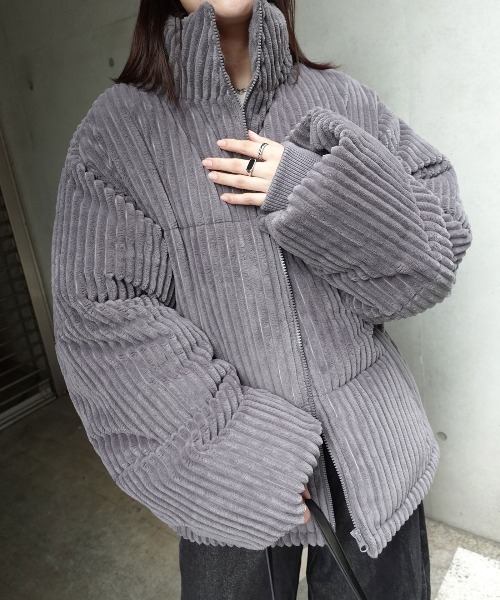 CORNERS（コーナーズ）の「ワイドコールスタンドブルゾン（ダウンジャケット/コート・レディース・チャコールグレー/ブラック・M）」の14枚目の写真