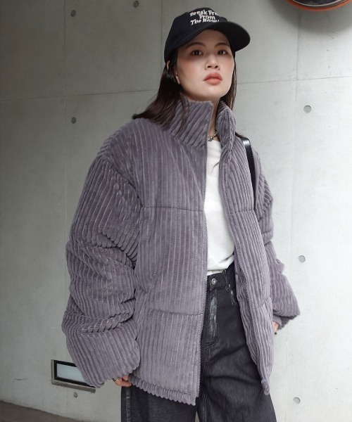 CORNERS（コーナーズ）の「ワイドコールスタンドブルゾン（ダウンジャケット/コート・レディース・チャコールグレー/ブラック・M）」の17枚目の写真