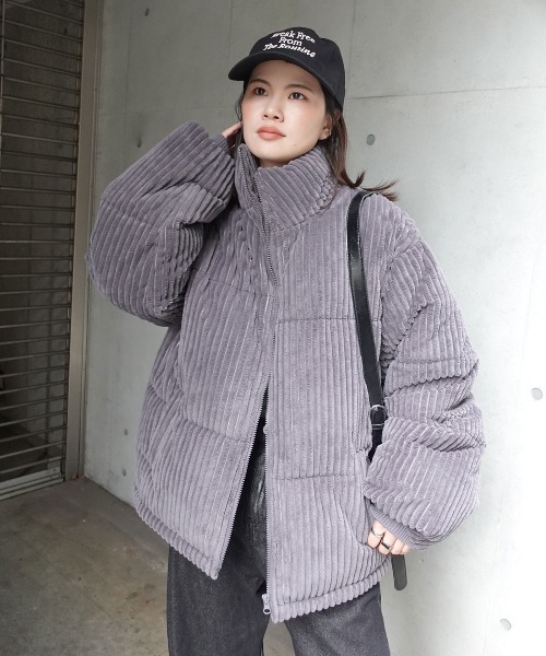 CORNERS（コーナーズ）の「ワイドコールスタンドブルゾン（ダウンジャケット/コート・レディース・チャコールグレー/ブラック・M）」の5枚目の写真