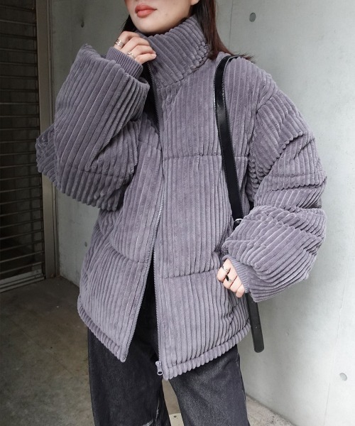 CORNERS（コーナーズ）の「ワイドコールスタンドブルゾン（ダウンジャケット/コート・レディース・チャコールグレー/ブラック・M）」の7枚目の写真