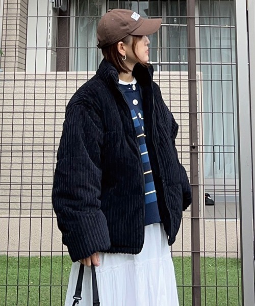 CORNERS（コーナーズ）の「ワイドコールスタンドブルゾン（ダウンジャケット/コート・レディース・チャコールグレー/ブラック・M）」の20枚目の写真