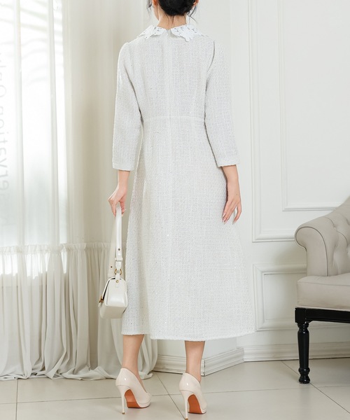 週末値下完売品新品未使用LOEFFロエフモチーフレースドレス オフホワイト LOEFF（ロエフ）の「＜LOEFF＞モチーフ レース ドレス（ワンピース