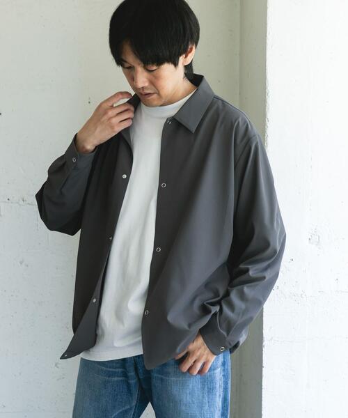 URBAN RESEARCH DOORS（アーバンリサーチドアーズ）の「『XLサイズ/WEB限定』『UR TECH』サマシェア ロングスリーブシャツカーディガン（シャツ/ブラウス・メンズ・グレー/チャコールグレー/ブラック・X-LARGE/MEDIUM/LARGE）」の10枚目の写真