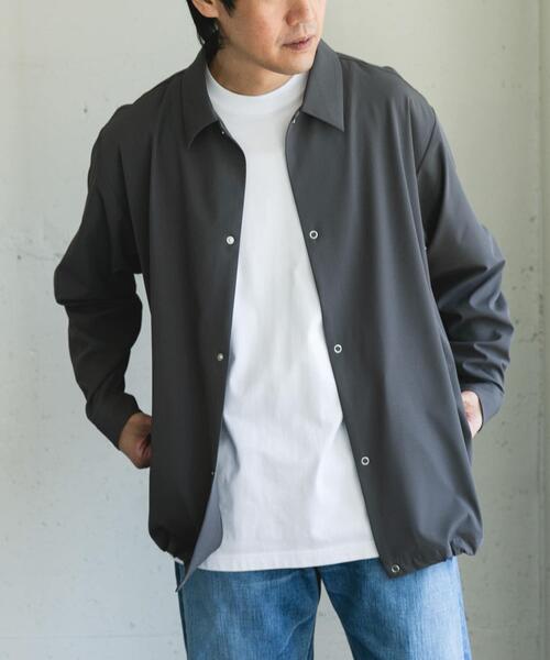 URBAN RESEARCH DOORS（アーバンリサーチドアーズ）の「『XLサイズ/WEB限定』『UR TECH』サマシェア ロングスリーブシャツカーディガン（シャツ/ブラウス・メンズ・グレー/チャコールグレー/ブラック・X-LARGE/MEDIUM/LARGE）」の12枚目の写真