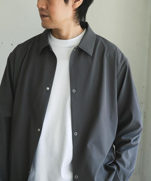 URBAN RESEARCH DOORS（アーバンリサーチドアーズ）の「『XLサイズ/WEB限定』『UR TECH』サマシェア ロングスリーブシャツカーディガン（シャツ/ブラウス・メンズ・グレー/チャコールグレー/ブラック・X-LARGE/MEDIUM/LARGE）」の13枚目の写真