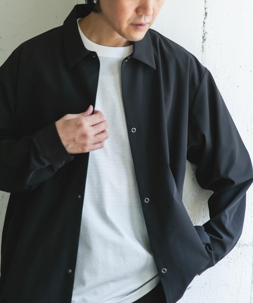 URBAN RESEARCH DOORS（アーバンリサーチドアーズ）の「『XLサイズ/WEB限定』『UR TECH』サマシェア ロングスリーブシャツカーディガン（シャツ/ブラウス・メンズ・グレー/チャコールグレー/ブラック・X-LARGE/MEDIUM/LARGE）」の5枚目の写真