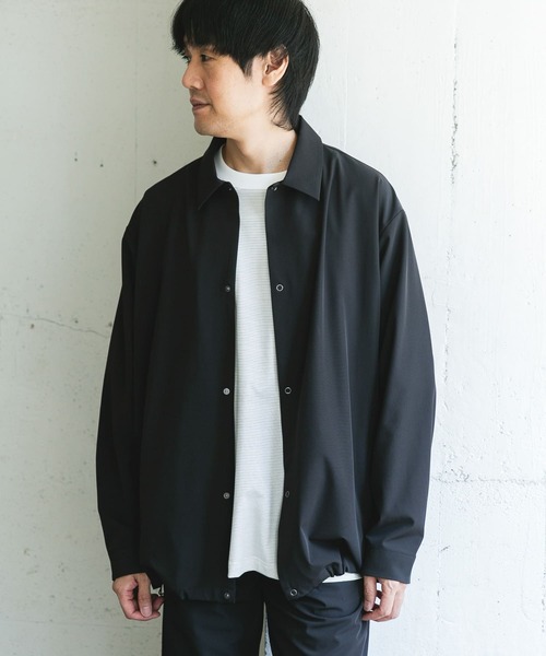 URBAN RESEARCH DOORS（アーバンリサーチドアーズ）の「『XLサイズ/WEB限定』『UR TECH』サマシェア ロングスリーブシャツカーディガン（シャツ/ブラウス・メンズ・グレー/チャコールグレー/ブラック・X-LARGE/MEDIUM/LARGE）」の6枚目の写真