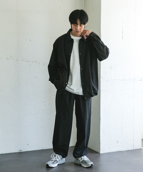 URBAN RESEARCH DOORS（アーバンリサーチドアーズ）の「『XLサイズ/WEB限定』『UR TECH』サマシェア ロングスリーブシャツカーディガン（シャツ/ブラウス・メンズ・グレー/チャコールグレー/ブラック・X-LARGE/MEDIUM/LARGE）」の9枚目の写真