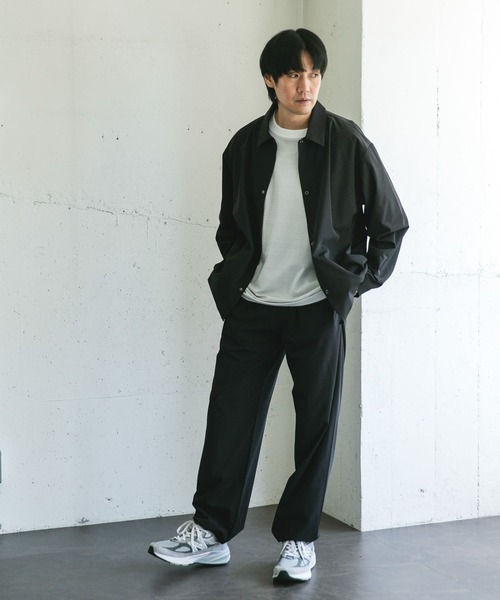 URBAN RESEARCH DOORS（アーバンリサーチドアーズ）の「『XLサイズ/WEB限定』『UR TECH』サマシェア ロングスリーブシャツカーディガン（シャツ/ブラウス・メンズ・グレー/チャコールグレー/ブラック・X-LARGE/MEDIUM/LARGE）」の10枚目の写真