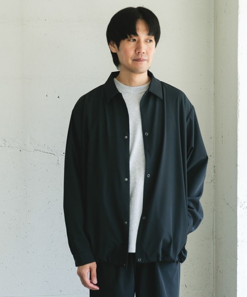 URBAN RESEARCH DOORS（アーバンリサーチドアーズ）の「『XLサイズ/WEB限定』『UR TECH』サマシェア ロングスリーブシャツカーディガン（シャツ/ブラウス・メンズ・グレー/チャコールグレー/ブラック・X-LARGE/MEDIUM/LARGE）」の12枚目の写真