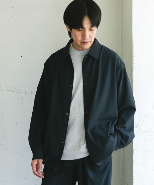 URBAN RESEARCH DOORS（アーバンリサーチドアーズ）の「『XLサイズ/WEB限定』『UR TECH』サマシェア ロングスリーブシャツカーディガン（シャツ/ブラウス・メンズ・グレー/チャコールグレー/ブラック・X-LARGE/MEDIUM/LARGE）」の14枚目の写真