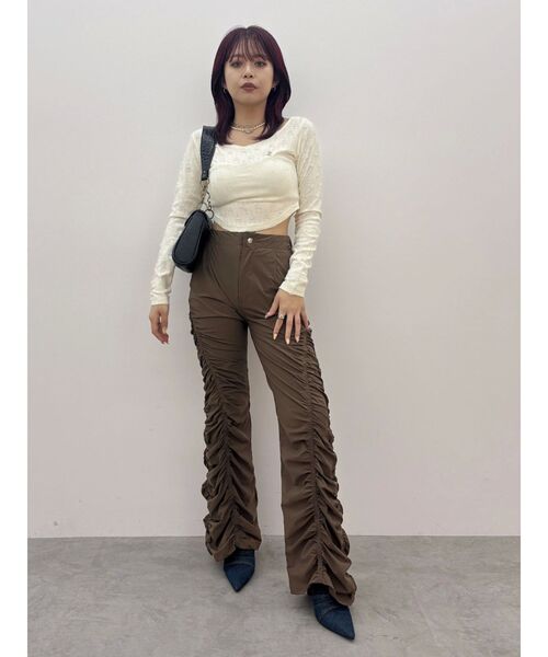 EVRIS（エヴリス）の「ダメージカットクロップドロンＴ（Tシャツ/カットソー・レディース・ホワイト/ブルー/ブラック・FREE）」の16枚目の写真