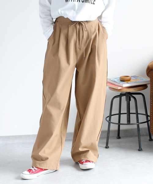 cepo(セポ)の「〈遮熱・保温 / UVカット / イージーケア〉ECOFINE タックトラウザーイージーパンツ(その他パンツ・レディース・チャコール/キャメル/ブラック・S/M)」の3枚目の写真