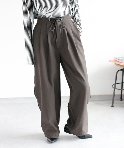 cepo(セポ)の「〈遮熱・保温 / UVカット / イージーケア〉ECOFINE タックトラウザーイージーパンツ(その他パンツ・レディース・チャコール/キャメル/ブラック・S/M)」の6枚目の写真