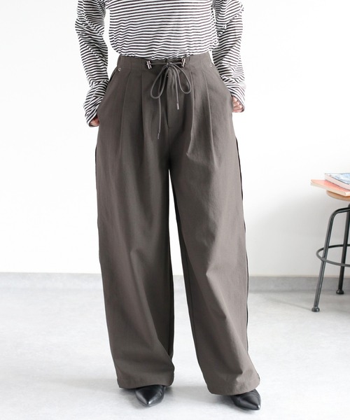 cepo(セポ)の「〈遮熱・保温 / UVカット / イージーケア〉ECOFINE タックトラウザーイージーパンツ(その他パンツ・レディース・チャコール/キャメル/ブラック・S/M)」の13枚目の写真