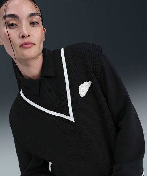 NIKE（ナイキ）の「ナイキ スポーツウェア ウィメンズ ワッフルニット ベスト / Nike Sportswear Women's Waffle-Knit Vest IM7483-010 Black（ベスト・レディース・ブラック・S/M/L/XS/XL）」の3枚目の写真