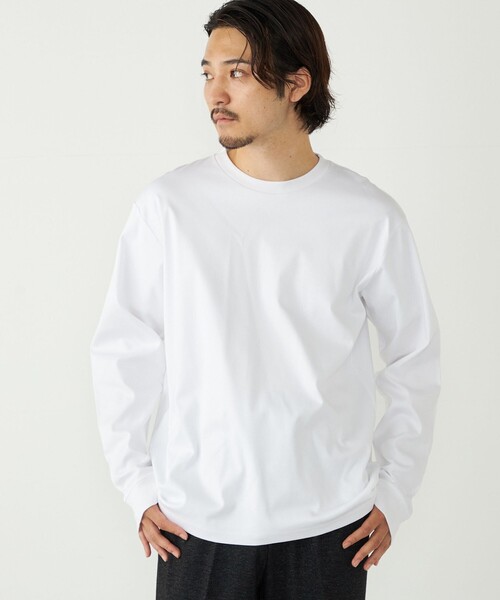 シクラス 長袖カットソー サイズ34 S - 白 SHIPS Colors:シルケット コットン クルーネック ロンT（Tシャツ