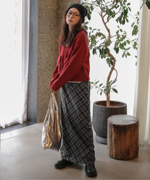 SUGAR BISKET(シュガービスケット)の「Iラインチェック柄スカート(スカート・レディース・ブラック/ブラウン/ベージュ・フリー)」の5枚目の写真