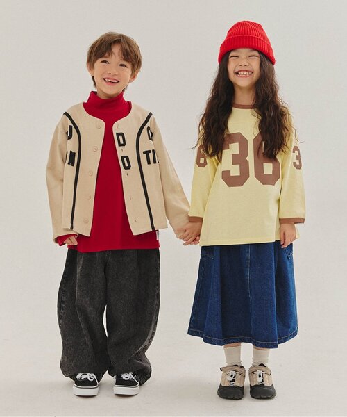 BREEZE（ブリーズ）の「【WEB限定/ジュニア対応】 ベースボールシャツ（シャツ/ブラウス・キッズ・ベージュ/ブラウン・100/120/140）」の6枚目の写真