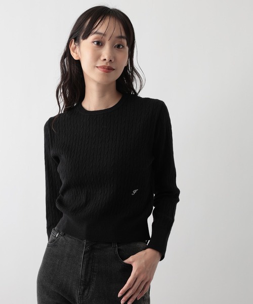 FOUND GOOD（ファウンドグッド）の「miniケーブルニット（ニット/セーター・レディース・ベージュ/イエロー系8/ブラック・L/M）」の2枚目の写真