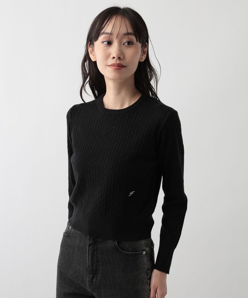 FOUND GOOD（ファウンドグッド）の「miniケーブルニット（ニット/セーター・レディース・ベージュ/イエロー系8/ブラック・L/M）」の4枚目の写真