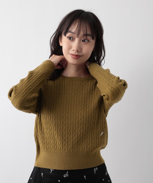 FOUND GOOD（ファウンドグッド）の「miniケーブルニット（ニット/セーター・レディース・ベージュ/イエロー系8/ブラック・L/M）」の10枚目の写真