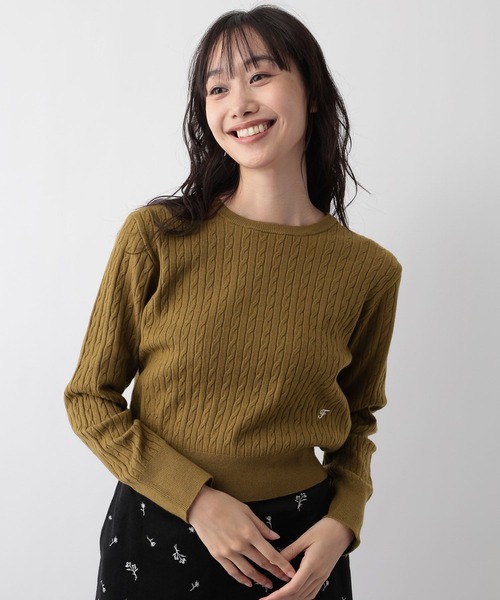 FOUND GOOD（ファウンドグッド）の「miniケーブルニット（ニット/セーター・レディース・ベージュ/イエロー系8/ブラック・L/M）」の11枚目の写真