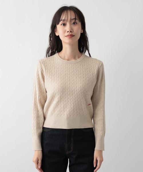 FOUND GOOD（ファウンドグッド）の「miniケーブルニット（ニット/セーター・レディース・ベージュ/イエロー系8/ブラック・L/M）」の12枚目の写真