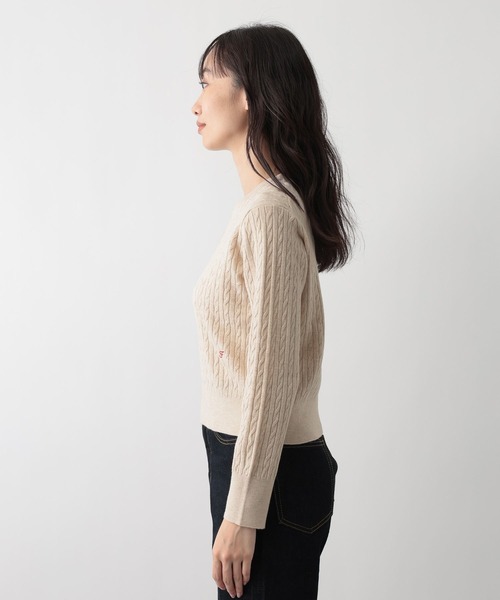 FOUND GOOD（ファウンドグッド）の「miniケーブルニット（ニット/セーター・レディース・ベージュ/イエロー系8/ブラック・L/M）」の13枚目の写真